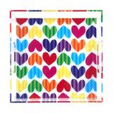 Margo Rebecca Acrylic Tray - Hearts and Stripes Rainbow