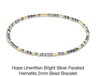 Enewton Hope Unwritten Faceted Bright Silver Hematite 2mm Bead Bracelet