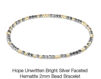 Enewton Hope Unwritten Faceted Bright Silver Hematite 2mm Bead Bracelet