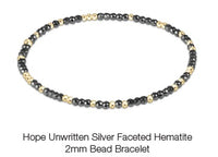 Enewton Hope Unwritten Faceted Silver Hematite 2mm Bead Bracelet