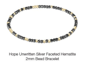 Enewton Hope Unwritten Faceted Silver Hematite 2mm Bead Bracelet