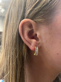 Elizabeth and Rose 18K Gold Filled CZ Baguette Huggie Earring