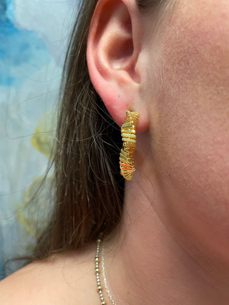 Iishii Designs Gold Filled Textured Twist Hoop Earring