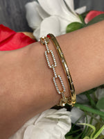 Elizabeth and Rose CZ Bold Link Bracelet