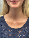 Elizabeth and Rose 18K Gold Filled Delicate Teardrop CZ Chain Necklace