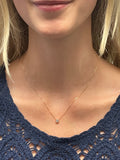 Elizabeth and Rose 18K Gold Filled Delicate Round CZ Chain Necklace