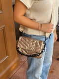 Betty Quilted Puffer Flap Crossbody Handbag