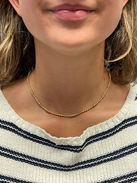 Elizabeth and Rose 18K Gold Filled 2mm and 4mm Bead Necklace