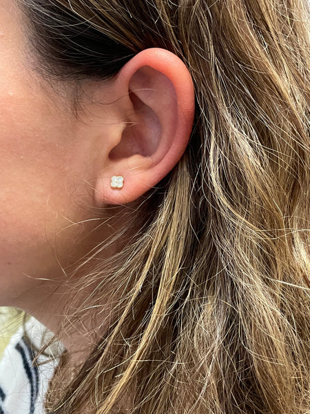 Elizabeth and Rose 18K Gold Filled Four Leaf Clover Stud Earrings