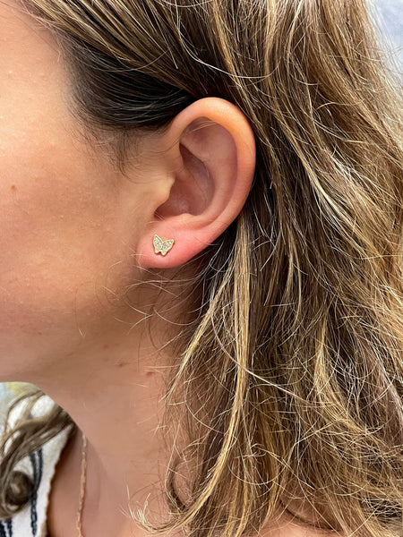 Elizabeth and Rose 18K Gold Filled CZ Butterfly Stud Earrings