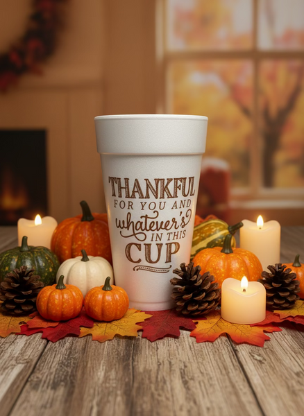 20 oz. Styrofoam Cup - Thankful for You and Whatever's in this Cup