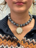 Yochi Gigi Vintage Bead and Coin Pendant Statement Necklace