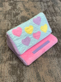 Iscream Bright Hearts Furry Tablet Pillow