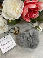 Linda Richards Fur Heart Pompom Keychain