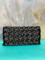 Chinese Laundry Margot Woven Satin Clutch Handbag with Strap