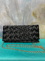 Chinese Laundry Margot Woven Satin Clutch Handbag with Strap