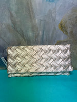 Chinese Laundry Margot Woven Satin Clutch Handbag with Strap
