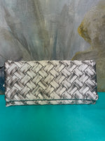 Chinese Laundry Margot Woven Satin Clutch Handbag with Strap
