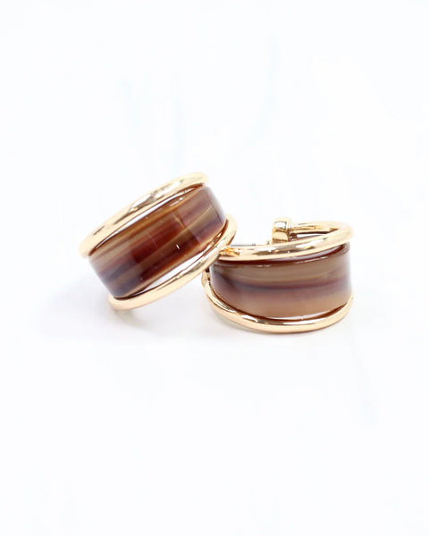Caroline Hill Daphne Gold Trim Earring