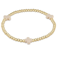 Enewton Signature Cross Bracelet with 3mm Gold Beads