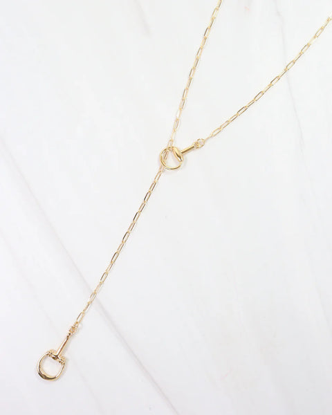 Caroline Hill Haney Horsebit "Y" Necklace