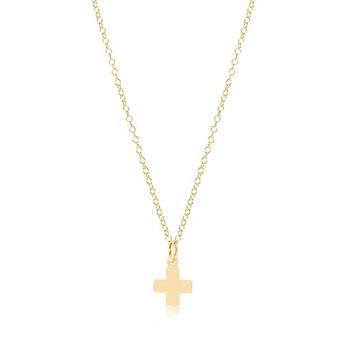 Enewton Egirl 14" Signature Cross Small Gold Charm Necklace