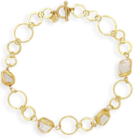 Karine Sultan Short Circle Link and Framed Quartz Necklace