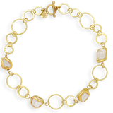 Karine Sultan Short Circle Link and Framed Quartz Necklace