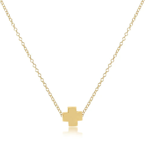 Enewton Egirl 14" Signature Cross Gold Necklace