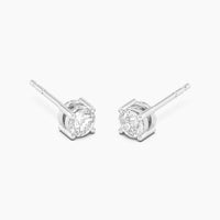 Unmined Lab-Grown Diamonds - .50 Ct Four Prong Stud Earrings