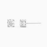 Unmined Lab-Grown Diamonds - 1.0 Ct Four Prong Stud Earrings