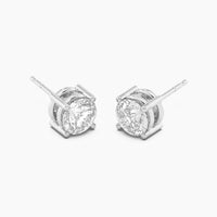 Unmined Lab-Grown Diamonds - 2.0 Ct Four Prong Stud Earrings
