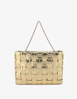 Remi and Reid Lindy Clutch/Crossbody in Gold Metallic