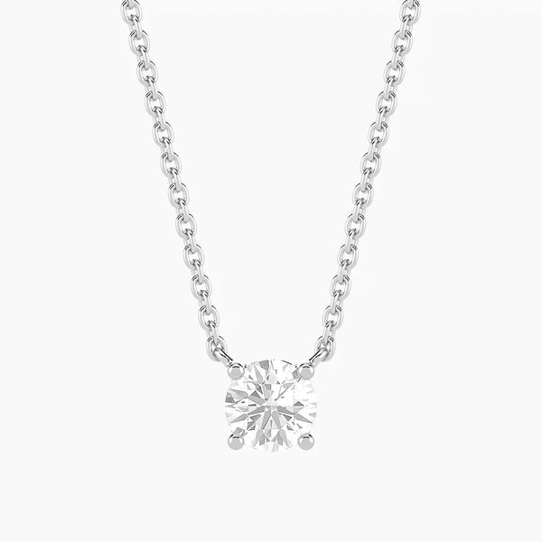 Unmined Lab-Grown Diamonds - 0.50 Ct Round Diamond Solitaire Necklace