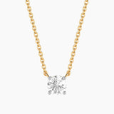 Unmined Lab-Grown Diamonds - 0.50 Ct Round Diamond Solitaire Necklace Gold