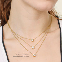 Unmined Lab-Grown Diamonds - 1.0 Ct Round Diamond Solitaire Necklace