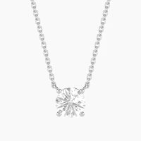 Unmined Lab-Grown Diamonds - 1.0 Ct Round Diamond Solitaire Necklace
