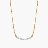 Unmined Lab-Grown Diamonds - 0.11 Ct Jewel Bar Pendant Necklace Gold