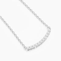 Unmined Lab-Grown Diamonds - 0.11 Ct Jewel Bar Pendant Necklace in Silver