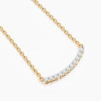 Unmined Lab-Grown Diamonds - 0.11 Ct Jewel Bar Pendant Necklace Gold