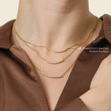 Unmined Lab-Grown Diamonds - 0.11 Ct Jewel Bar Pendant Necklace Gold