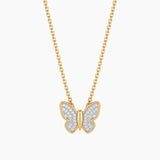Unmined Lab-Grown Diamonds - Classic Butterfly Pendant Necklace Gold