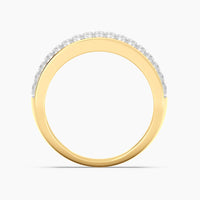 Unmined Lab-Grown Diamonds -  Bezel Bold Triple Row Ring in Gold