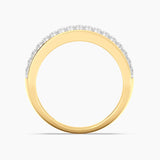 Unmined Lab-Grown Diamonds -  Bezel Bold Triple Row Ring in Gold