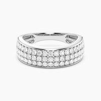 Unmined Lab-Grown Diamonds - Bezel Bold Triple Row Ring