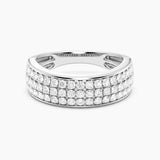 Unmined Lab-Grown Diamonds - Bezel Bold Triple Row Ring