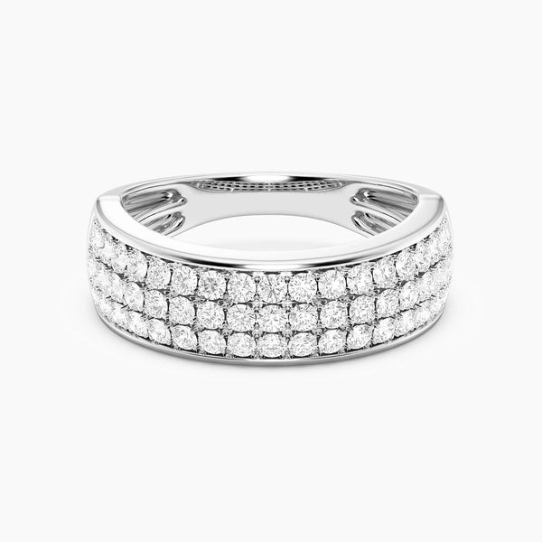 Unmined Lab-Grown Diamonds - Bezel Bold Triple Row Ring