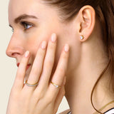 Unmined Lab-Grown Diamonds - 1.0 Ct Four Prong Stud Earrings