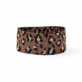 Ink + Alloy Brooklyn Cheetah Print Beaded Stretch Bracelet Mocha