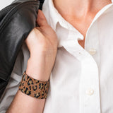 Ink + Alloy Brooklyn Cheetah Print Beaded Stretch Bracelet Mocha